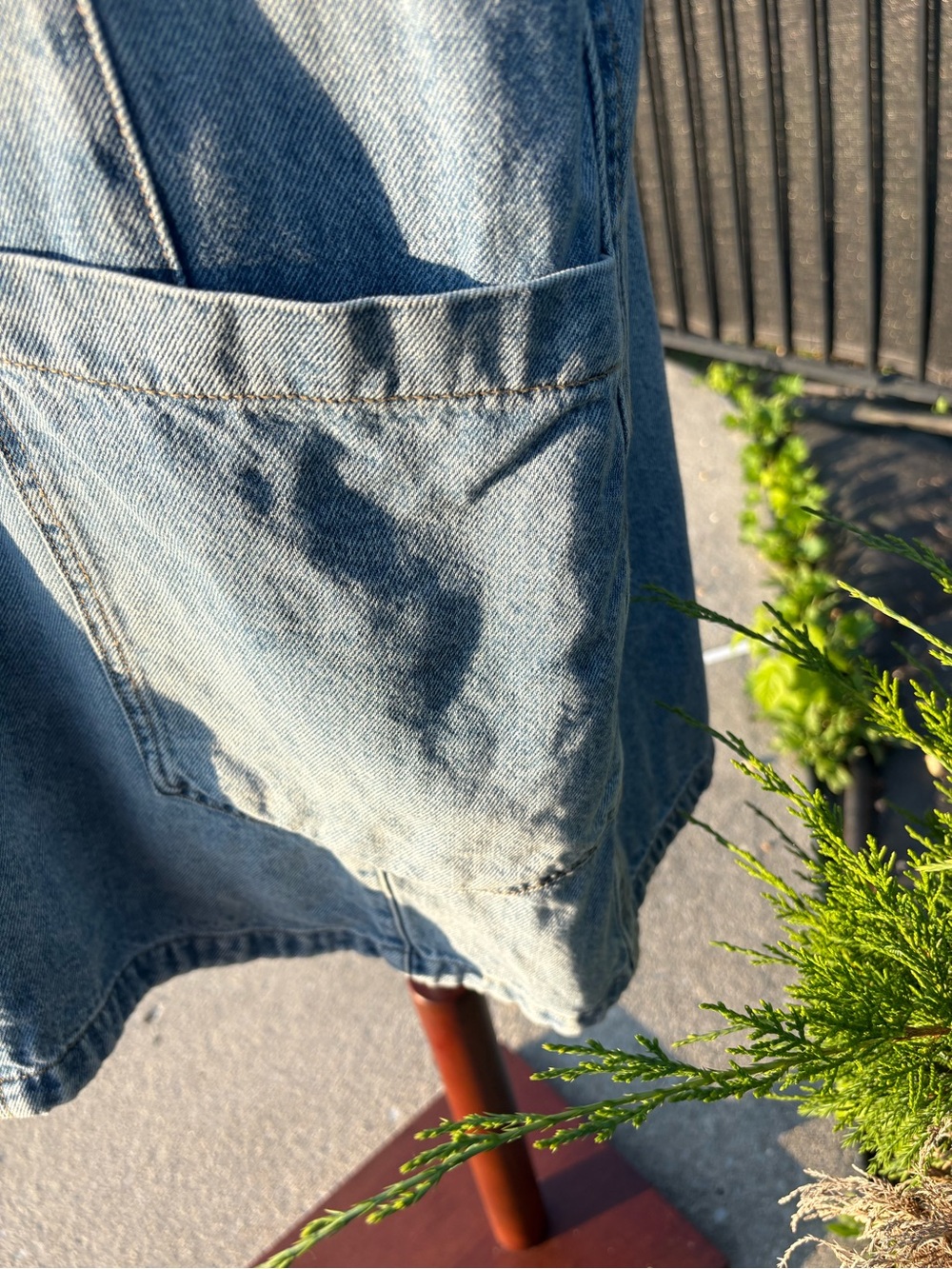 Free People We The Free High Roller Skirtall Denim Dress Size L. NWOT - Picture 8 of 8